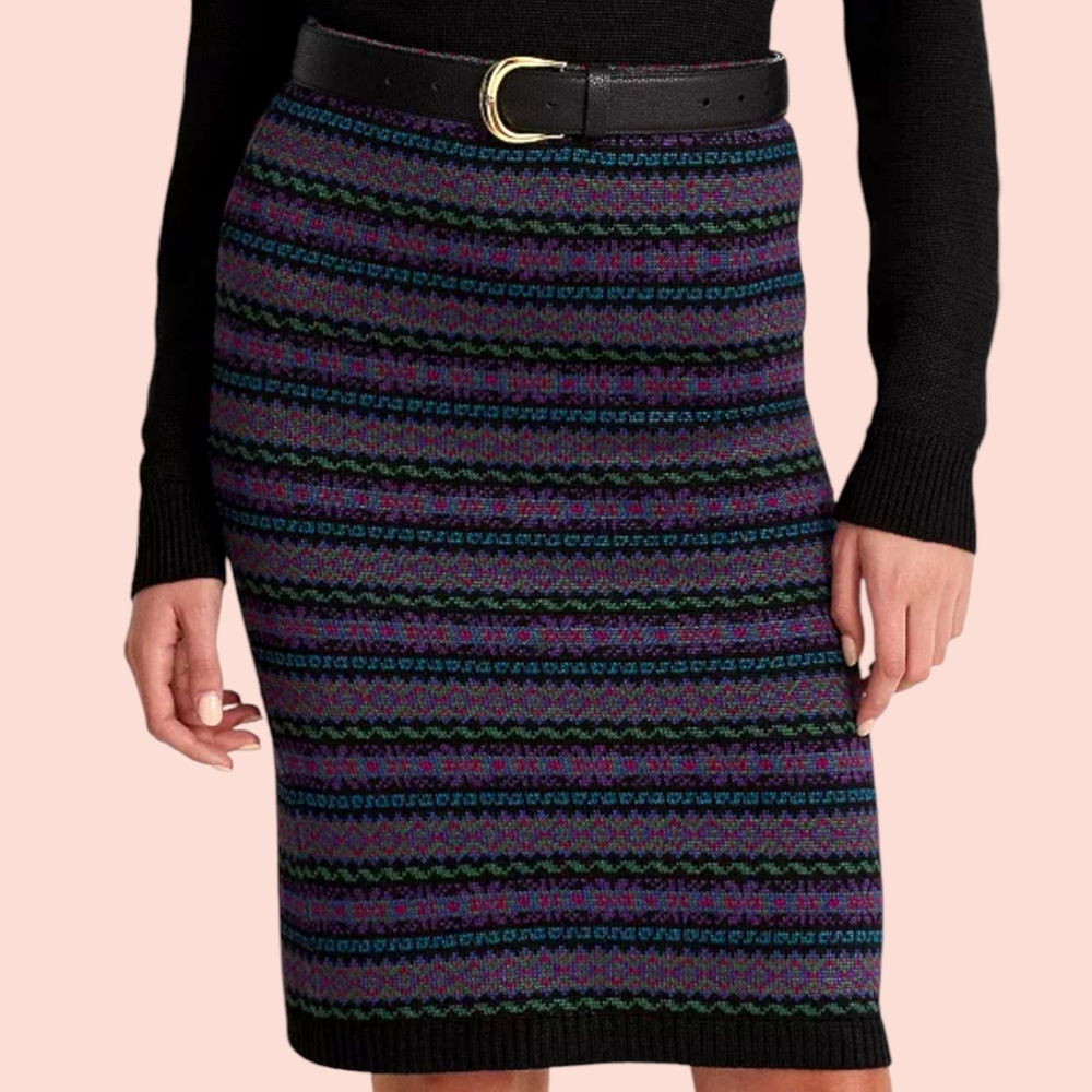 Lauren Ralph Lauren Purple Black Knee-Length Pencil Skirt New - Picture 4 of 9